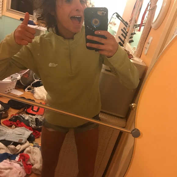 North Face Green Quarter Zip - Picture 2 of 4